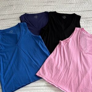 4 J. Crew Factory Sleeveless Slub Cotton Tank Tops - Size Small